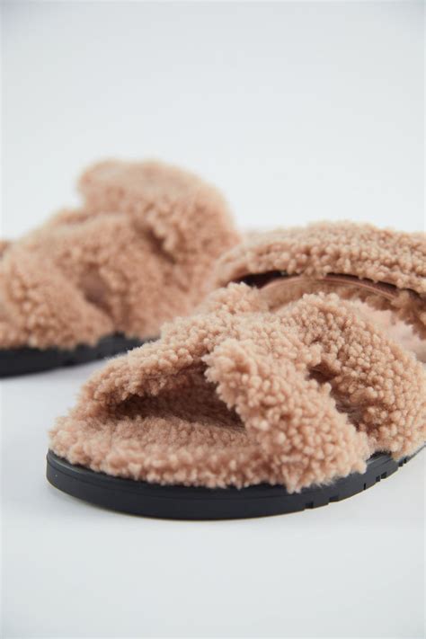 hermes sheepskin sandals|hermes chypre sandals.